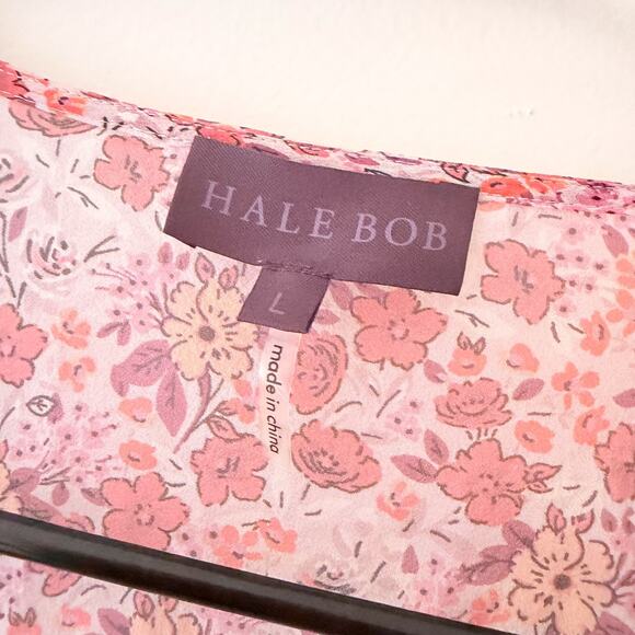 100% Silk Blouse Sheer Beaded Fairy Boho Hippie Romantic Delicate Festival L - Picture 6 of 11